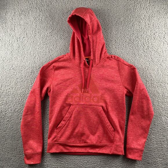 Adidas Hoodie Sweatshirt Womens Medium 12 14 Red Pullover Hooded Athletic EUC - Picture 1 of 12